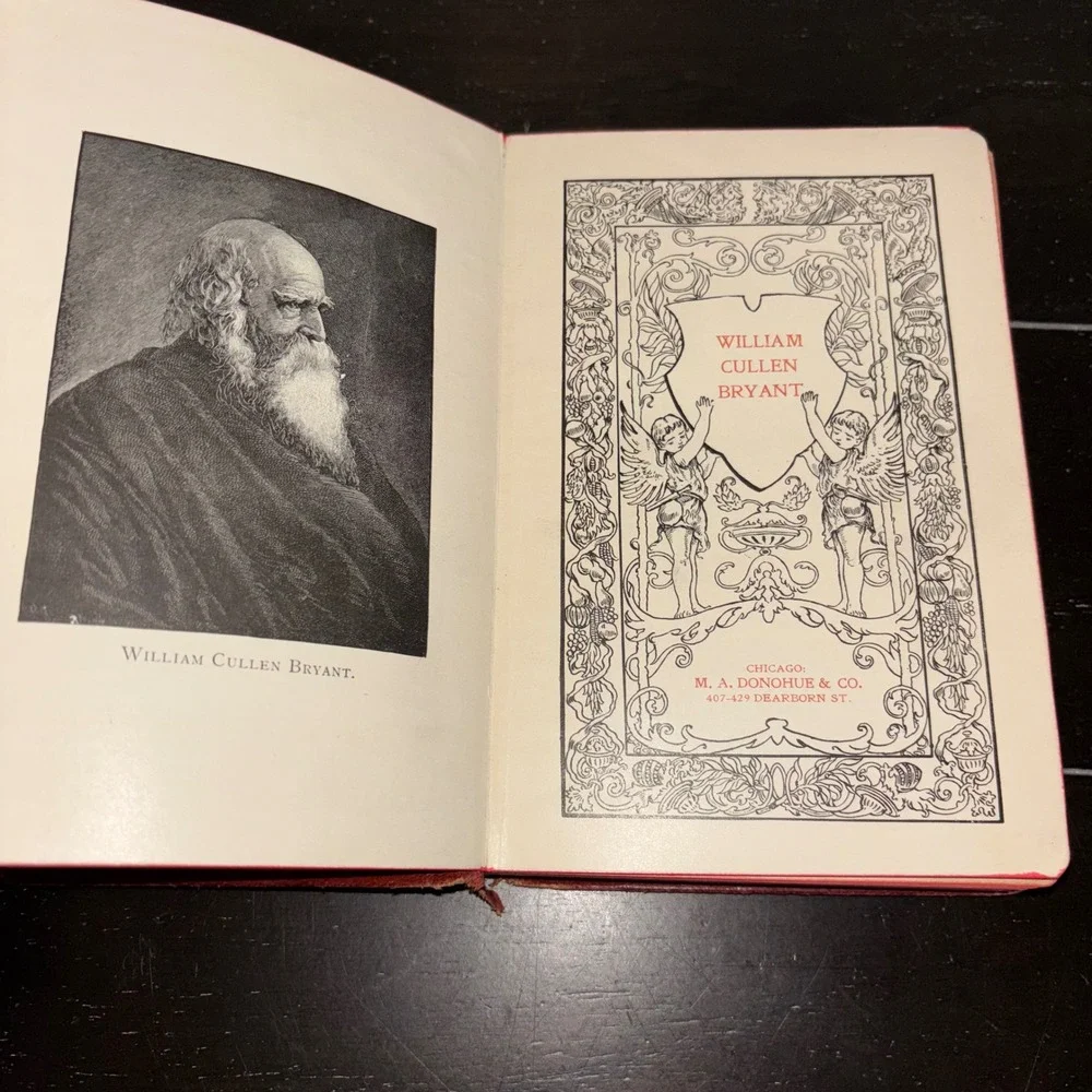 Antique | William Cullen Bryant | Leather Bound Book‎ | Poetry Collection